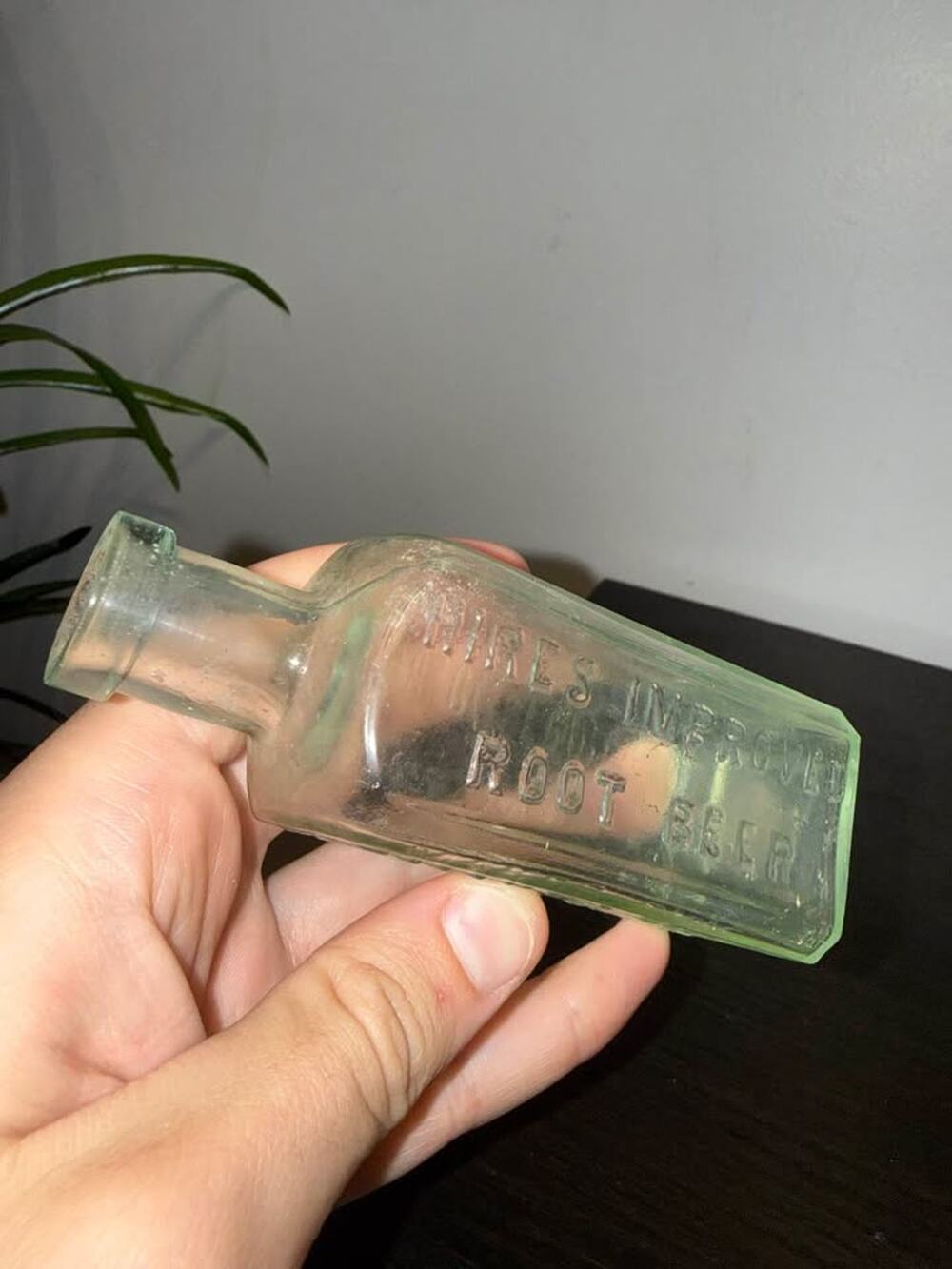 Antique Hires Improved Root Beer Extract Bottle Aqua Glass Charles Hires Co
